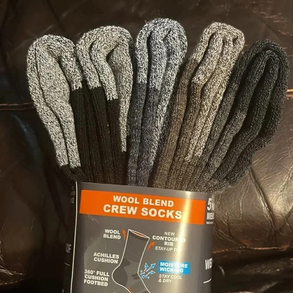 Weatherproof Men's Outdoor Crew Sock, 5-pair - Picture 3 of 9